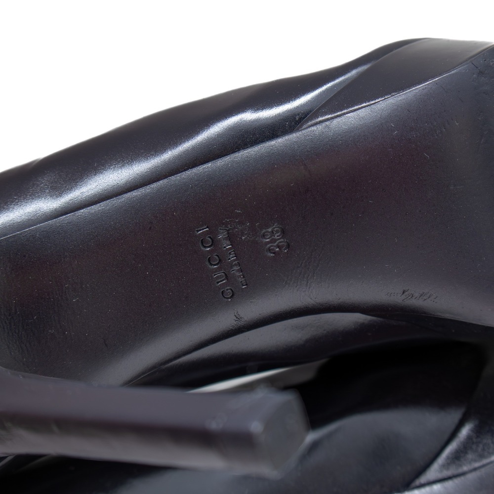 VTG Gucci Black Leather Platform‎ Pumps Heels – Size EU 37.5/US 7.5 - Picture 10 of 11